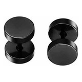 Aros Hombre Mujer Pendientes Acero Inoxidable Negro 10mm