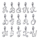 Charm Dije Letra A - Z Para Pulsera O Cadena En Plata 925