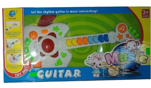 Guitarra Infantil Con Luz, Sonido,pianito A Pila Instrumento