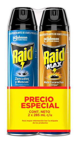 Raid Mata Zancudos Moscas + Mata Cucarach - g a $39