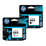 Kit 2 Cartucho Hp 664 (preto + Color) Original 2136 2676