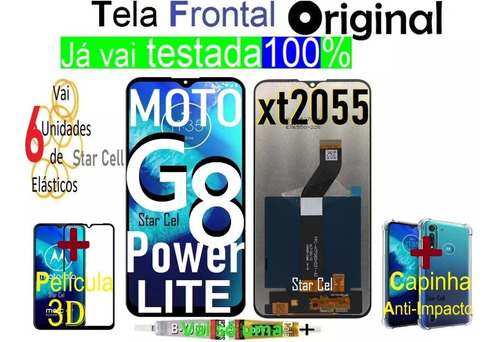 Tela Frontal Original G8 Power Lite(2055)+pelícl3d+capa+cola