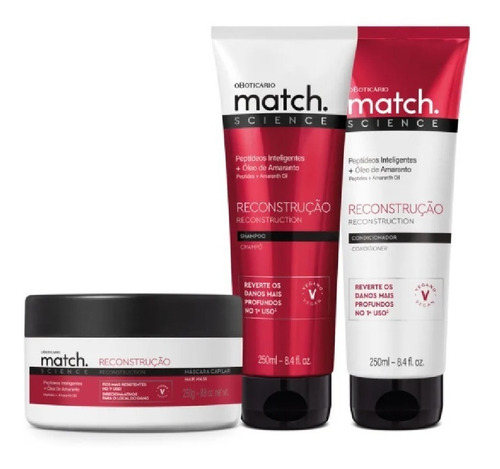 Combo Match Sos Reconstrução - Shampoo, Condicionador E Mask