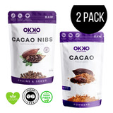 Cacao Nibs Y Polvo 100% Natural Mexicano ¡2 Piezas!