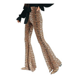 Calças Femininas Animal Print Look Long Leopard Leopard Pant