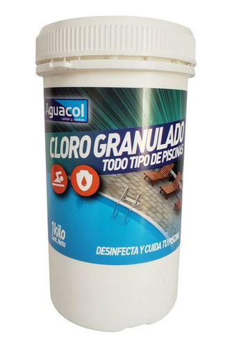Limpiador Cloro Piscina Granulado 1kg Aguacol