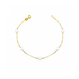 Pulseira Ouro 18k Feminina Pérola Natural Nf Certificado