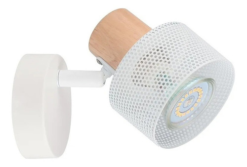 Lampara Aplique 1 Luz Nordico Blanco Madera P/ Dicro Led