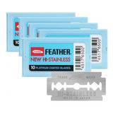 Kit 6 Feather Com 60 Lâminas Barbear Cada Prof - 10 Cartelas