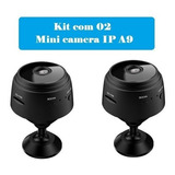 Kit 2 Câmeras Mini Espiã Wifi A9 Portatil Fullhd Com Bateria