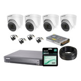 Kit Seguridad Dvr 4ch Hikvision + 4 Camaras 1080p + Ssd240gb