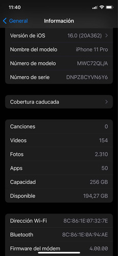 iPhone 11 Pro 256 Gb 76% Batería. (leer Descripción)