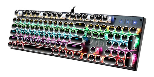 Teclado Gamer Mecânico Led Rainbown Rgb Com Fio