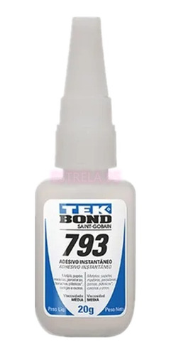 Cola Tek Bond 793 Instantânea 20g Tips Postiça Acrigel  