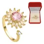 Anillo Anti Estres Y Ansiedad Giratorio Girasol Mas Estuche Color Dorado Con Estuche Pana Rojo Talle Ajustable | MercadoLibre