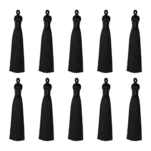 Tassels De Seda 10pcs Para Manualidades Y Accesorios (negro)