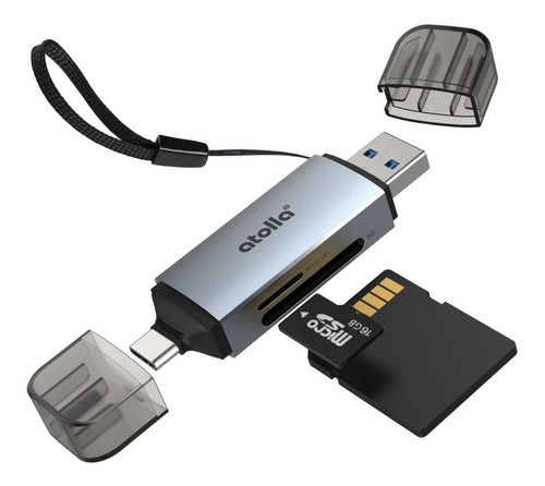 2 En 1 Lector De Tarjetas Sd Tf Usb 3.0 Tipo C 5gbps Atolla