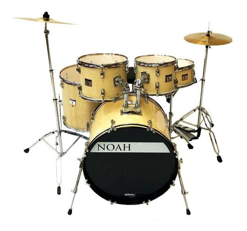 Bateria Acustica Completa Noah Sc5 Bumbo 20 Natural Wood