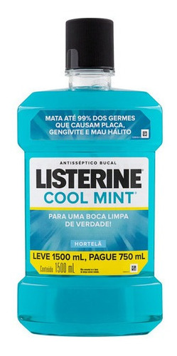 Enxaguante Bucal Listerine Grande Cool Mint Hortelã 1500ml