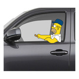 Calcas Sticker Homero Manejando Para Cristales De Autos 