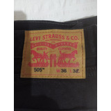 Pantalón Levis 505 Color Negro 36 X 32 Corte Recto 