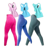 Conjunto Regata Academia Fem Legging Levanta Bum Bum