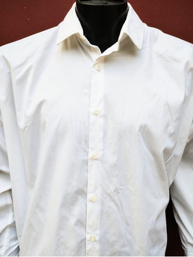 Camisa Kevisgton Manga Larga Blanca Talle L Amplio 