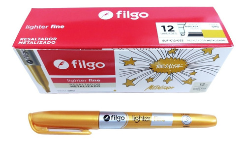 Set Resaltadores Filgo X 12 Colores Metalizados Fine Lighter