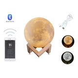 Lámpara 16 Color Luna Recargable Parlante Bluetooth+ Control