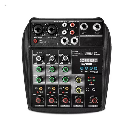 Mixer Dj Equipo Mezclador Panel De Sonido 4 Canales