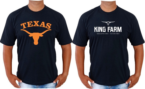 Kit  2 Camisetas Masculinas Texana Country King Farm Texas