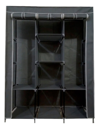 Closet Ropero Armario Armable Reforzado 1.75 M Hogar Color Negro