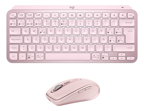 Logitech Combo Teclado Mx Keys Mini + Mx Anywhere 3s Rosado