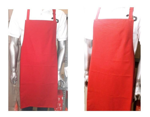 Delantal Cocina Carnicero Gabardina Rojo 0.80 C Regulador