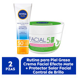 Rutina Skin Care Nivea Piel Grasa - Crema + Protector Solar