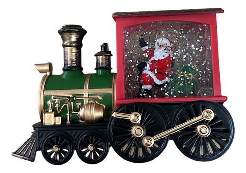 Tren De Santa Claus De Adorno Con Agua Y Nieve