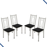 Conjunto Kit 4 Cadeiras Metal Aço Cozinha Jantar Almofadada!