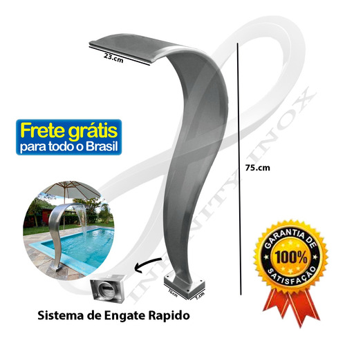 Cascata Em Inox Para Piscina 12x Sem Juros Mais Frete Gratis