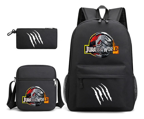 Mochila Jurassic World Para Jóvenes Y Niños De Tres Piezas