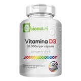 Vitamina D3 Bionutri 10.000ui Por Cáps 500mg Puro 120 Cáps