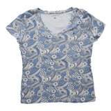 Playera Tommy Hilfiger Talla Grande Azul Print Flores 