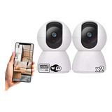 Kit X2 Camaras Seguridad Wifi 1080p Sensor Movimiento Pcreg