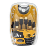 Kit Cables Usb 2.0 A / B / Mini A / Mini B De 3 Mts