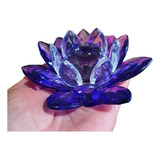 Flor De Lótus 10cm Violeta Em Cristal Decoração Enfeite