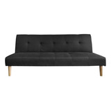 Sofa Cama Plegable Negro O Gris Liso Patas Madera Gs1511b