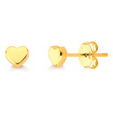 Aros Corazón 5mm Hipoalérgicos Laminado En Oro 18k Cracco.