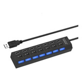 Hub 7 Puertos Multi Usb 2.0 Con Interruptor E Indicador Luz