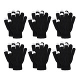 6 Pares Guantes De Lana Tejido Touch Tablet Celular Invierno