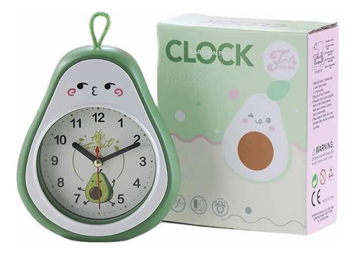 Reloj Despertador Analógico Diseño Palta Aguacate Kawaii