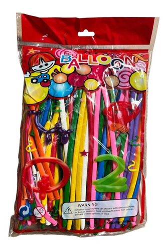 Bolsa Globos Salchicha 100 Piezas Fiesta Boda Figuras